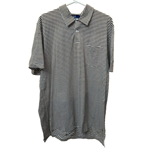 Polo Ralph Lauren Other - Polo Ralph Lauren Polo Shirt Men's XL Brown White Striped Pima Cotton Pocket